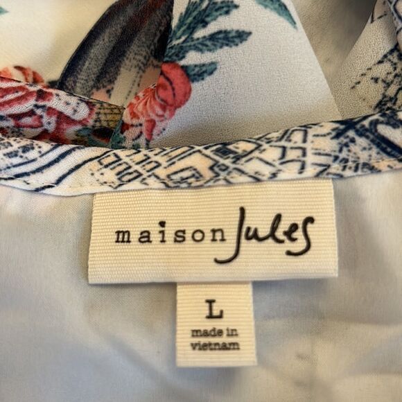 maison Jules Paris print collared dress Size L - Picture 8 of 8